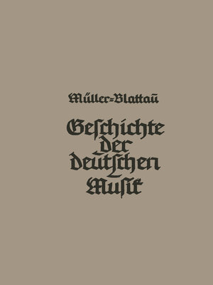 cover image of Geschichte der deutschen Musik